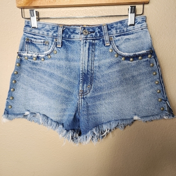 Abercrombie & Fitch Pants - Abercrombie & Fitch Annie High Rise Embellished Cut Off Jean Shorts-Size 26/2
